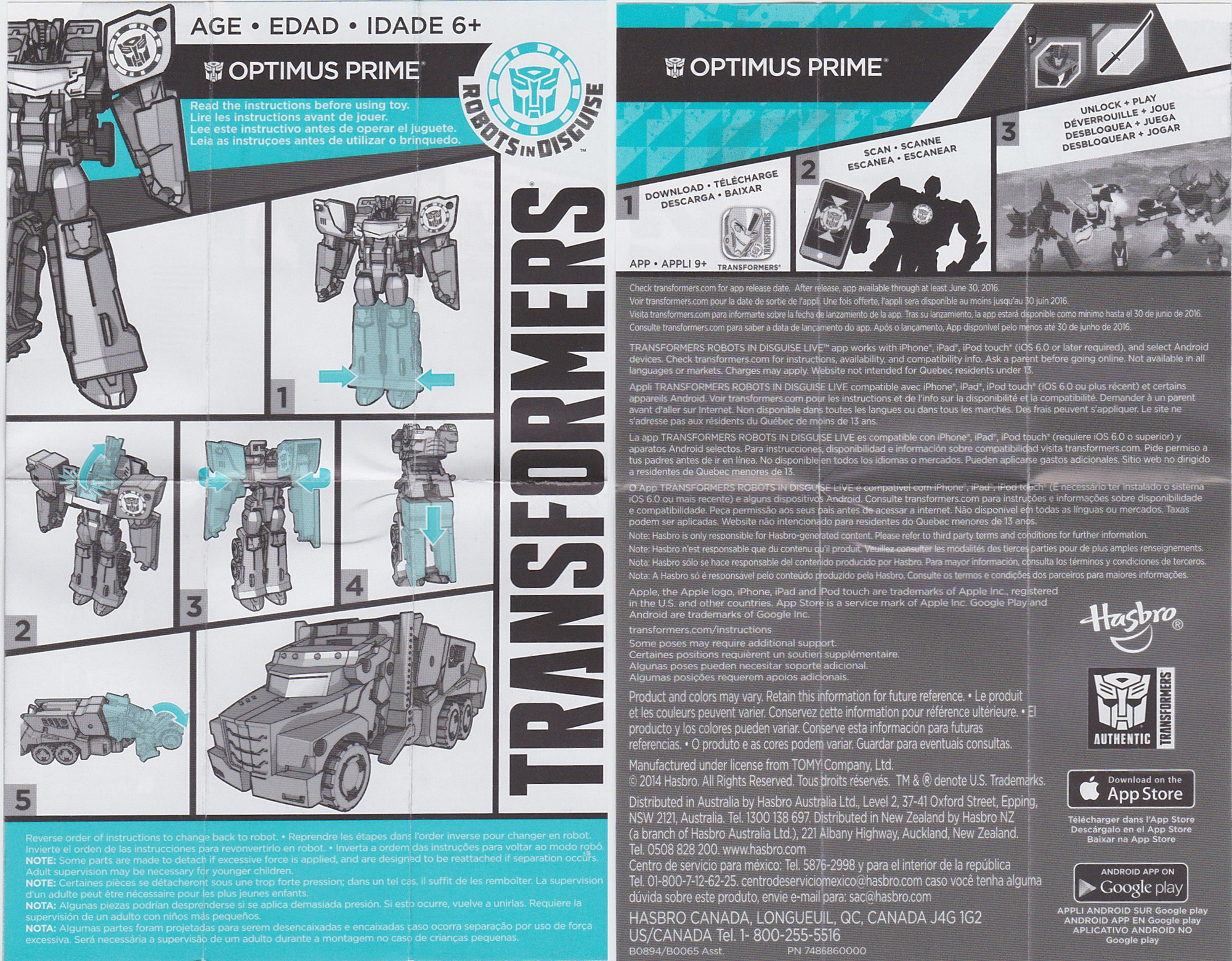 optimus prime hasbro toy instructions